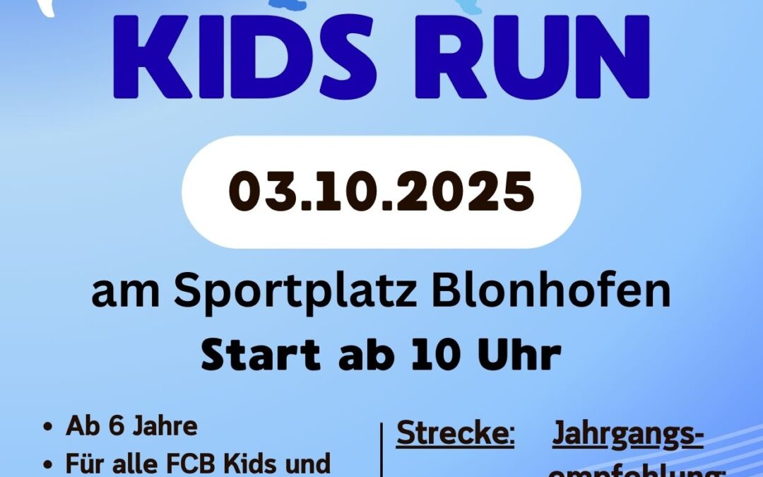 FCB Kids Run am Freitag, den 03.10.2025